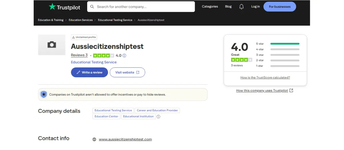 Trustpilot Review from December 2013